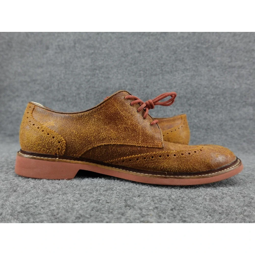 Cole‎ Haan Nike Air Wingtip Oxford Mens 11.5 Tan Suede Good Distressed Brogue